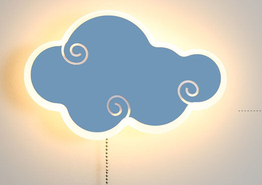 Cloud-Shaped Acrylic Wall Light / Pink white light