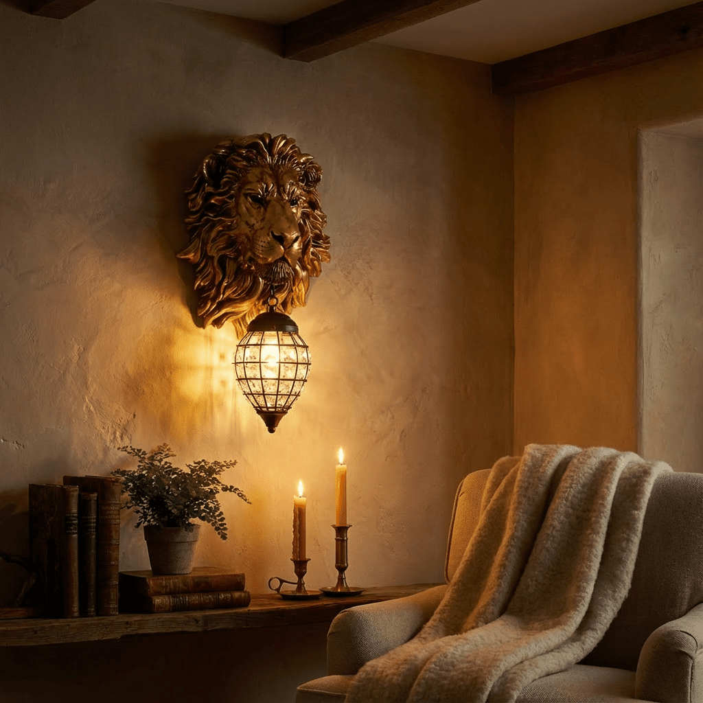 Lion Head Wall Lamp