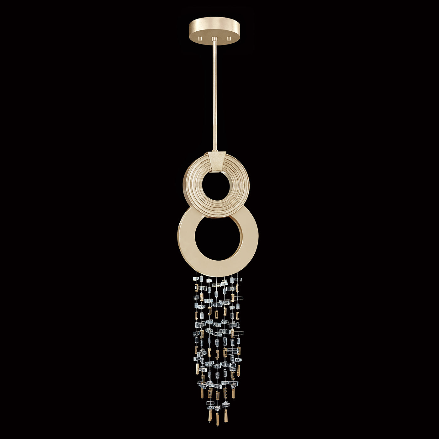 10.5-Inch Crystal Strand LED Pendant / Soft Gold Leaf
