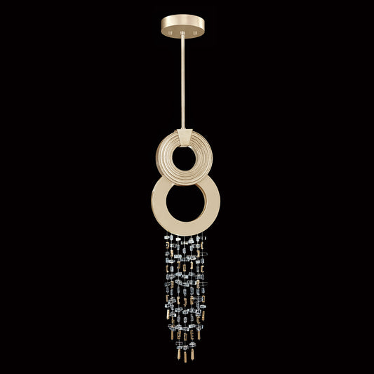 10.5-Inch Crystal Strand LED Pendant / Soft Gold Leaf
