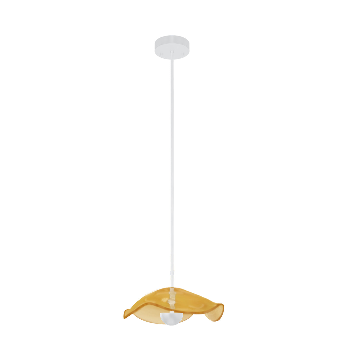 12-Inch Sculpted Glass Pendant Light / White/Amber