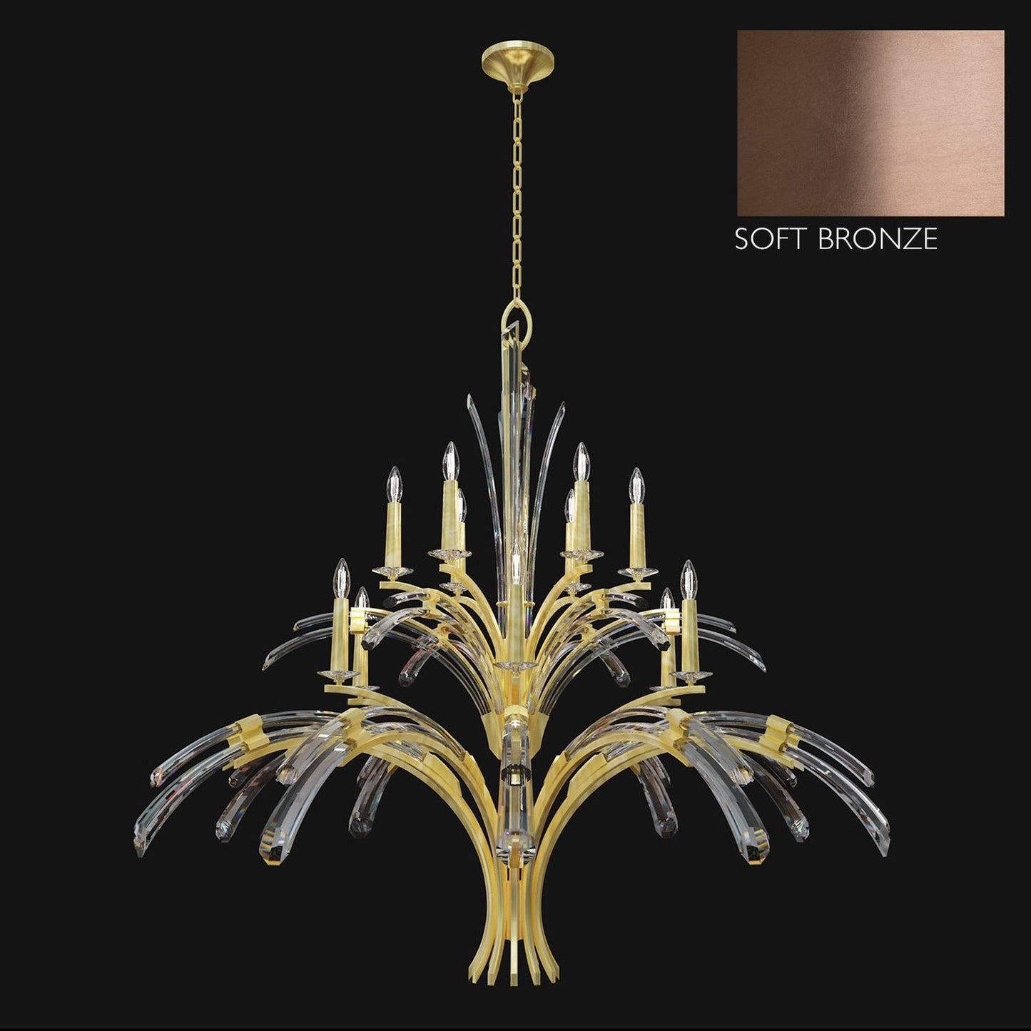 12-Light Curved Crystal Chandelier