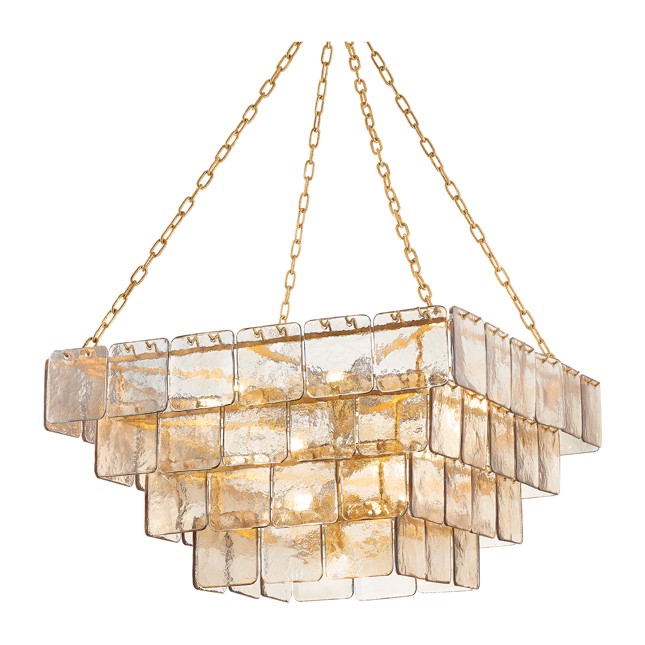 17-Light Champagne Glass Tiered Chandelier / Default Title