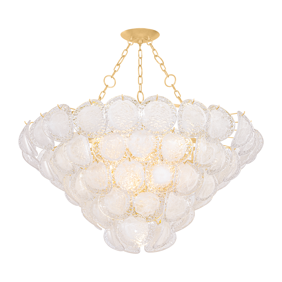 17-Light Curved Glass Tiered Chandelier / Default Title