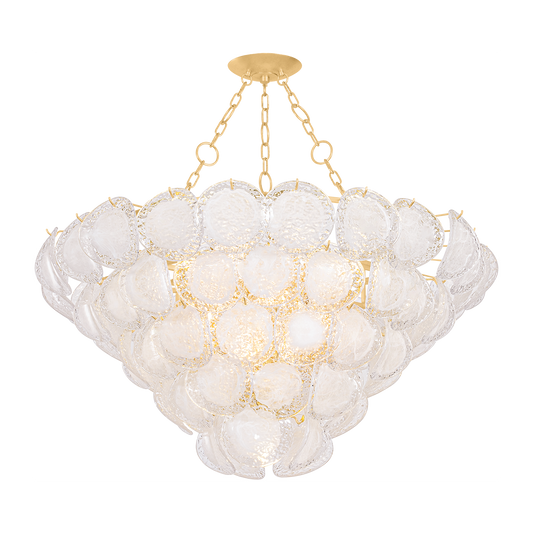 17-Light Curved Glass Tiered Chandelier / Default Title