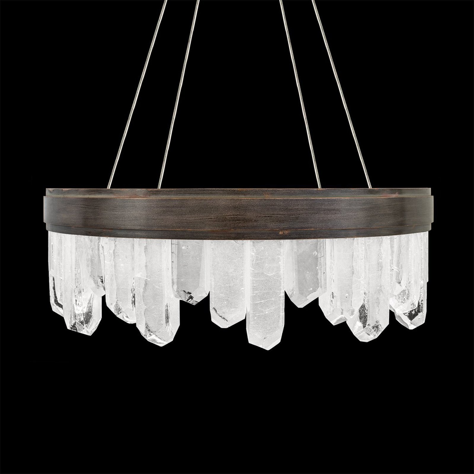 21-Inch Crystal Spire LED Pendant Light / Bronze