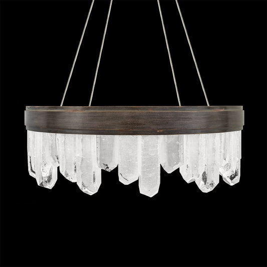 21-Inch Crystal Spire LED Pendant Light / Bronze