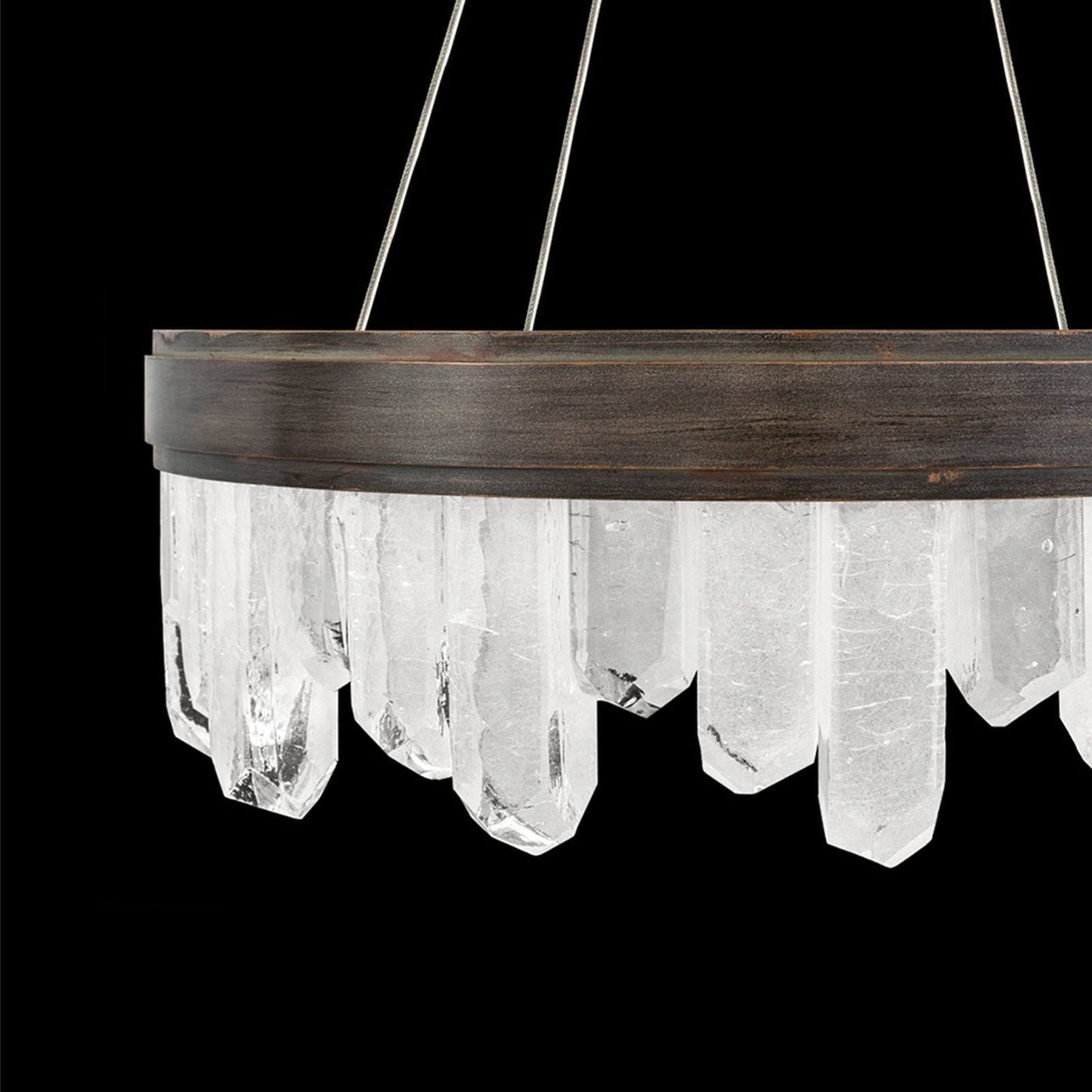 21-Inch Crystal Spire LED Pendant Light / Silver
