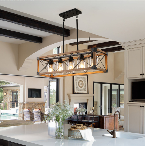 32-Inch Five-Light Farmhouse Pendant Chandelier