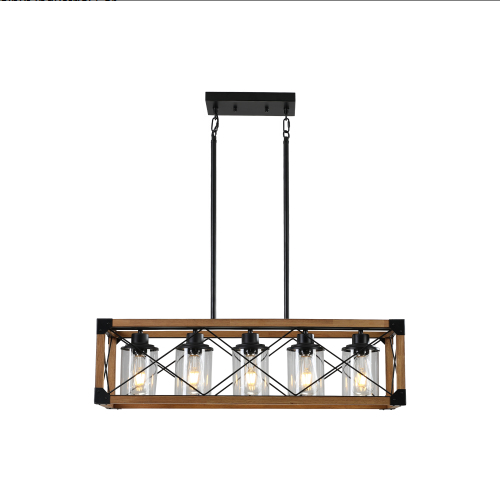 32-Inch Five-Light Farmhouse Pendant Chandelier