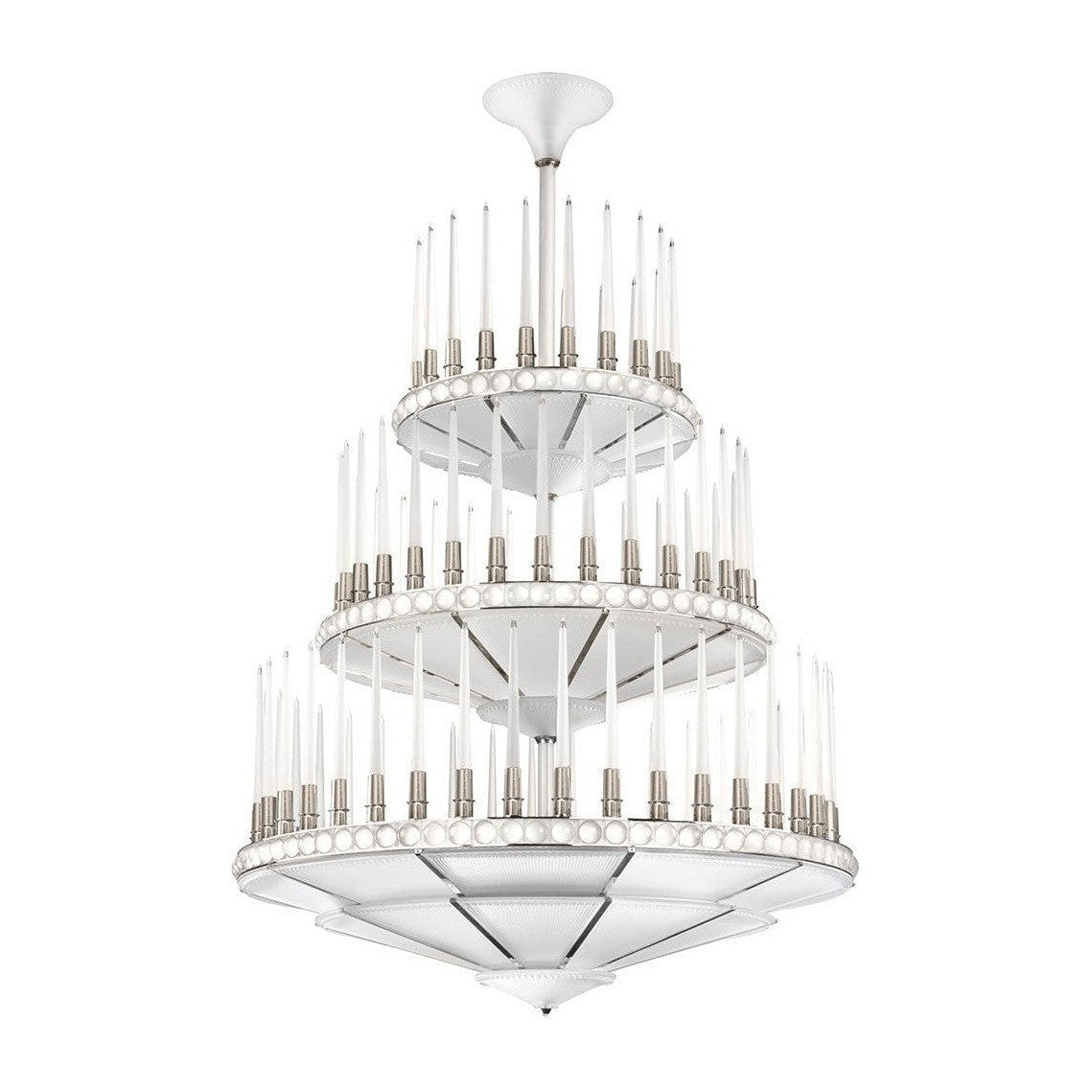 333-Light Crystal Candle Chandelier / Nickel