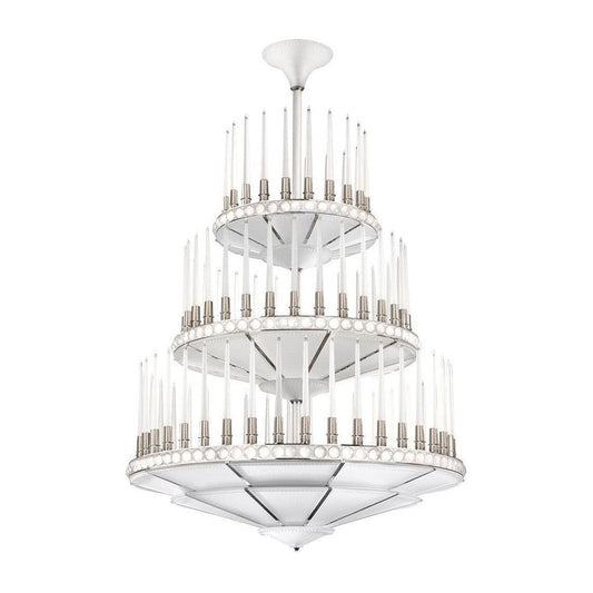 333-Light Crystal Candle Chandelier / Nickel