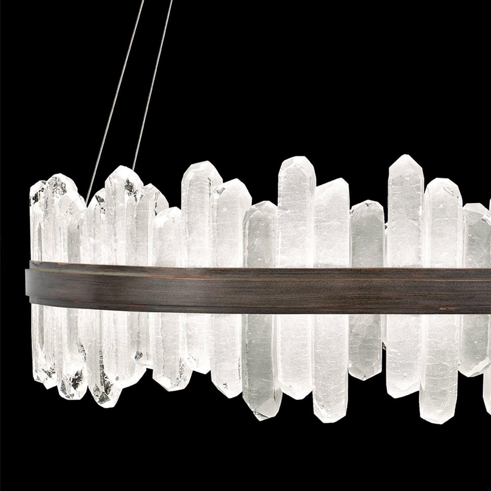 41-Inch Crystal Spire LED Pendant Light / Gold