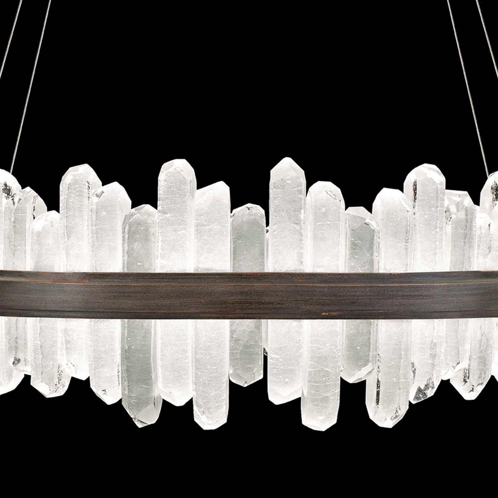 41-Inch Crystal Spire LED Pendant Light / Silver