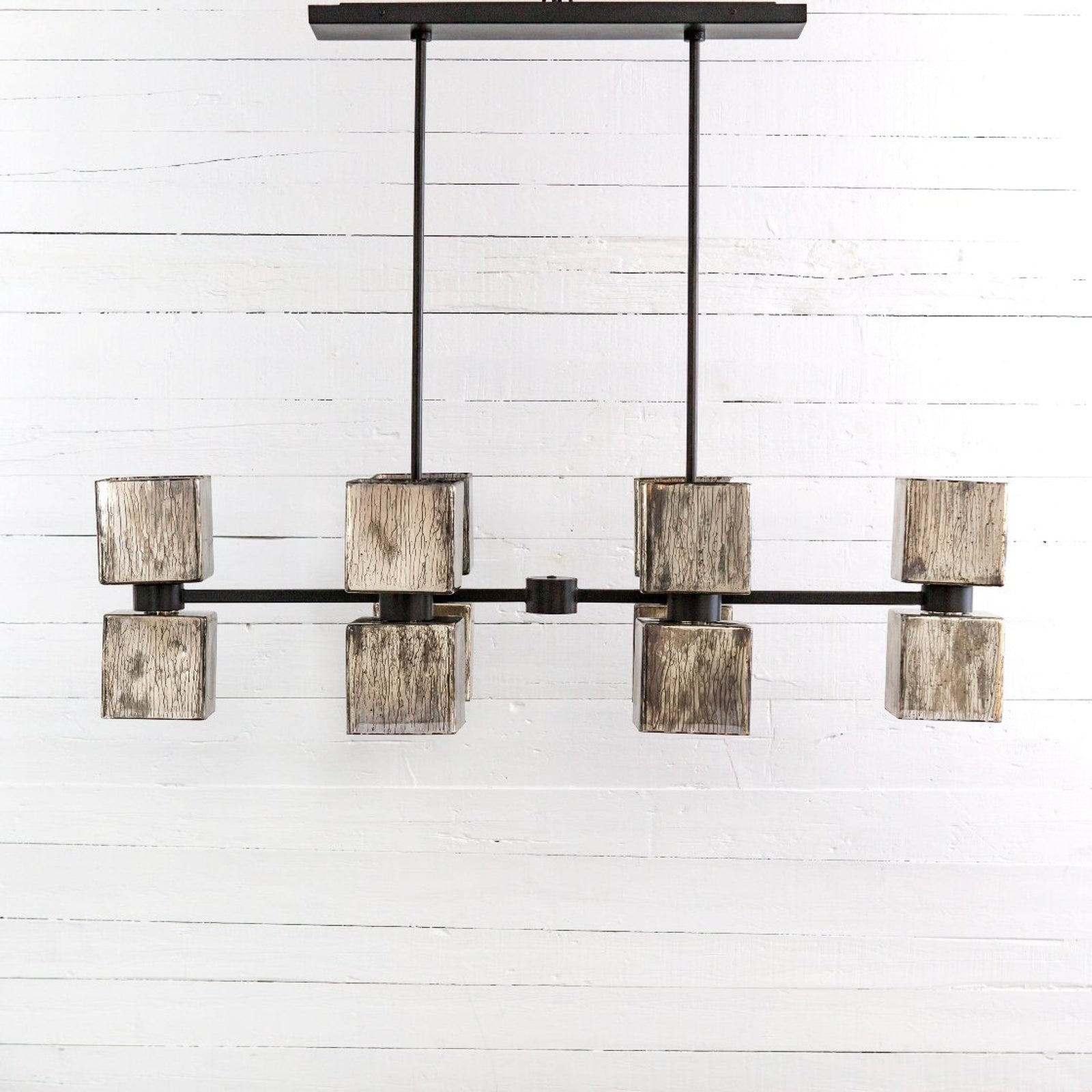 Adjustable Metallic Glass Linear Chandelier