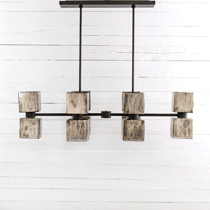 Adjustable Metallic Glass Linear Chandelier