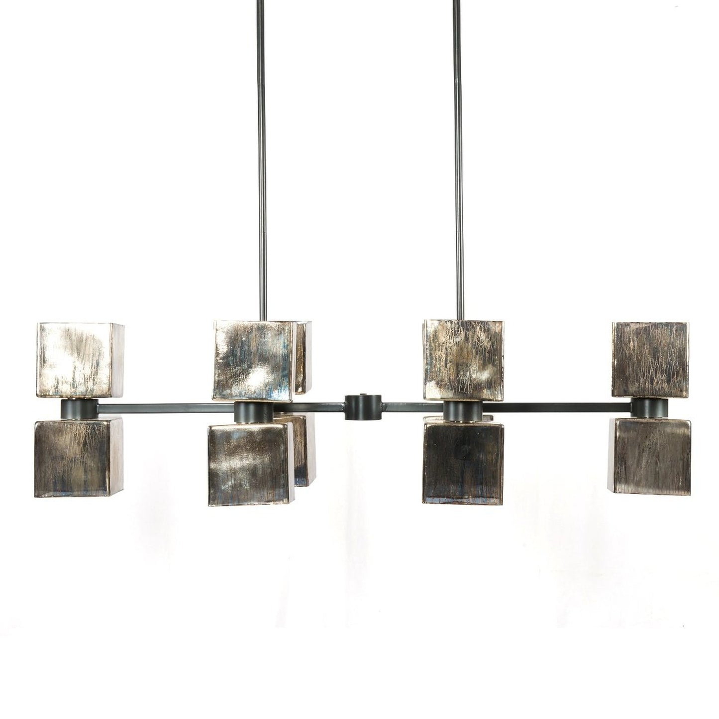 Adjustable Metallic Glass Linear Chandelier