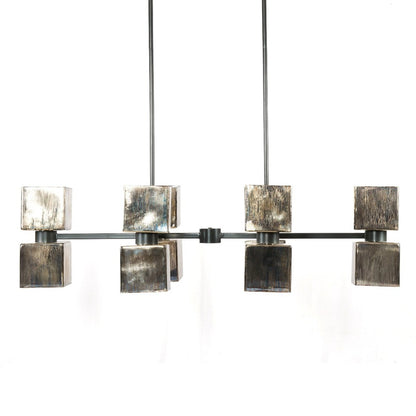 Adjustable Metallic Glass Linear Chandelier