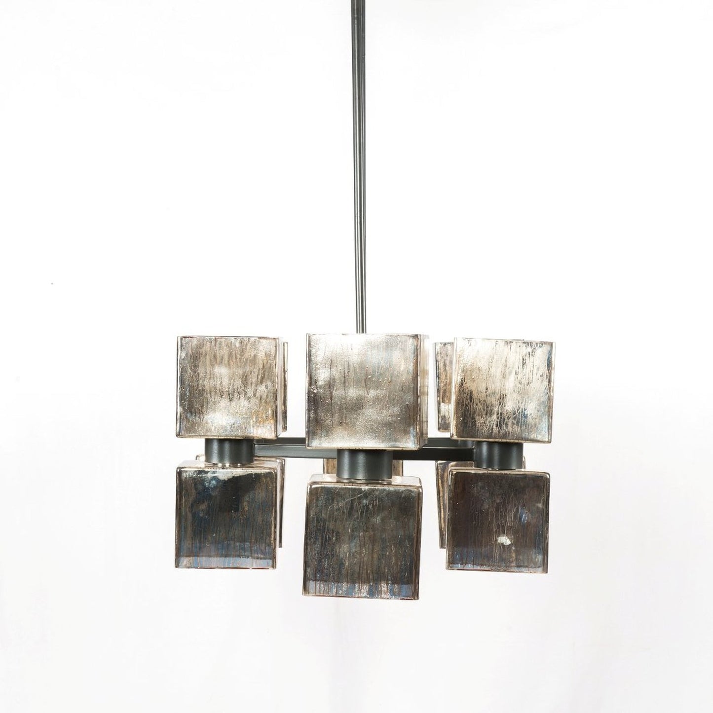 Adjustable Metallic Glass Linear Chandelier