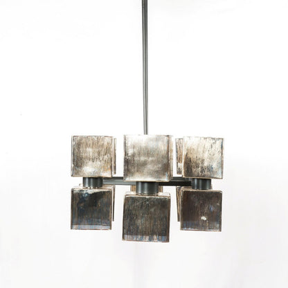 Adjustable Metallic Glass Linear Chandelier