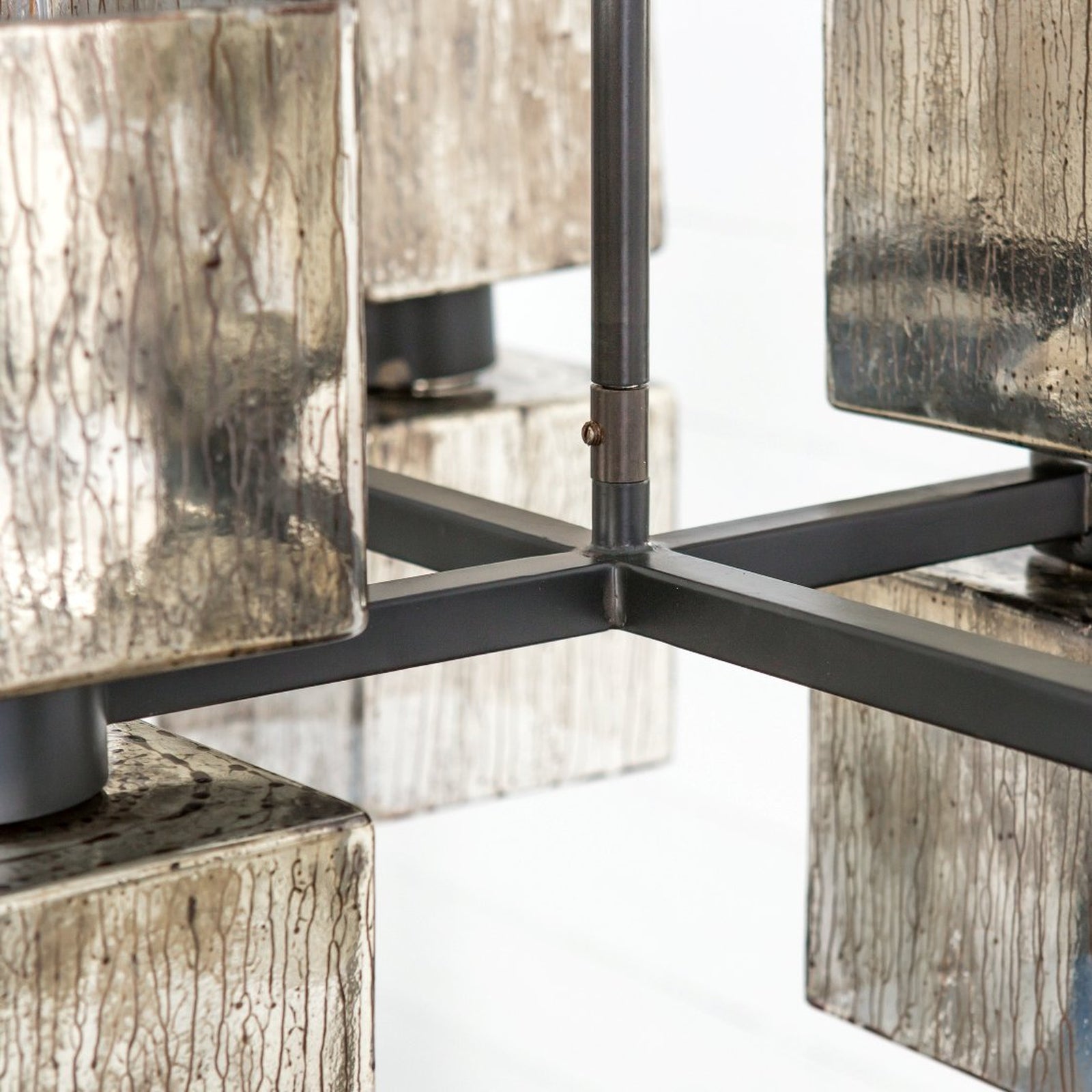 Adjustable Metallic Glass Linear Chandelier