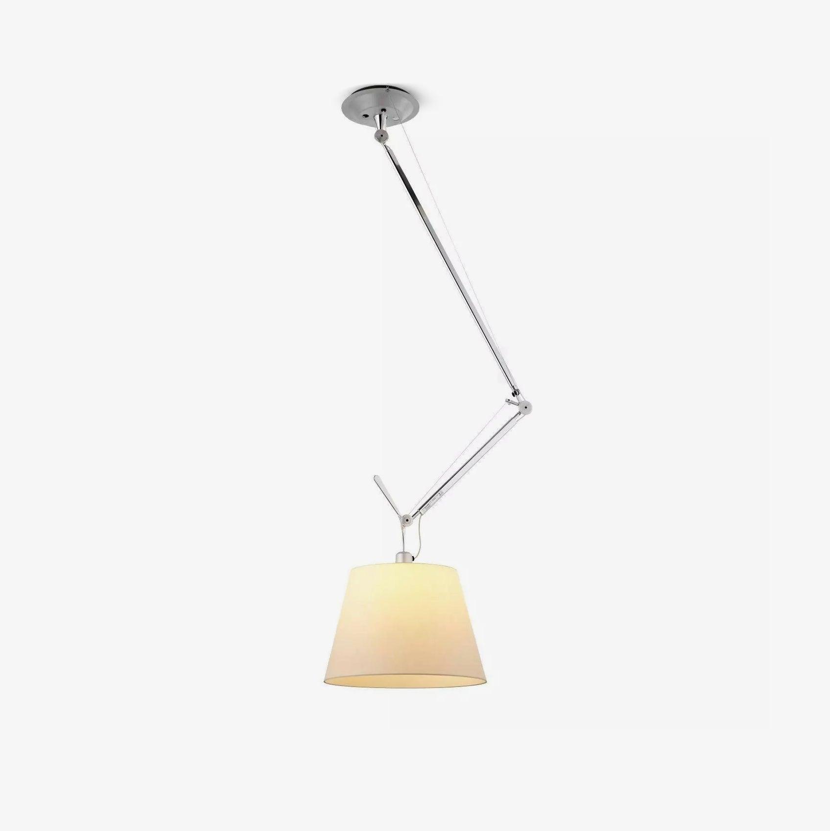 Adjustable Rotating Ceiling Pendant Light / ∅ 14.1″ x H 10.2″/ Dia 36cm x H 26cm / Chrome & White