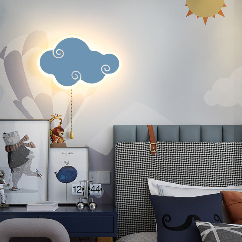 Cloud-Shaped Acrylic Wall Light / Blue tricolor light