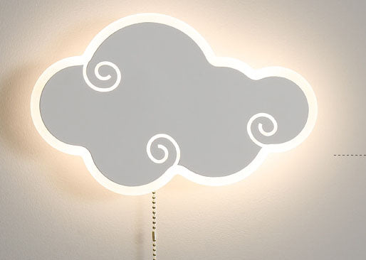 Cloud-Shaped Acrylic Wall Light / Blue white