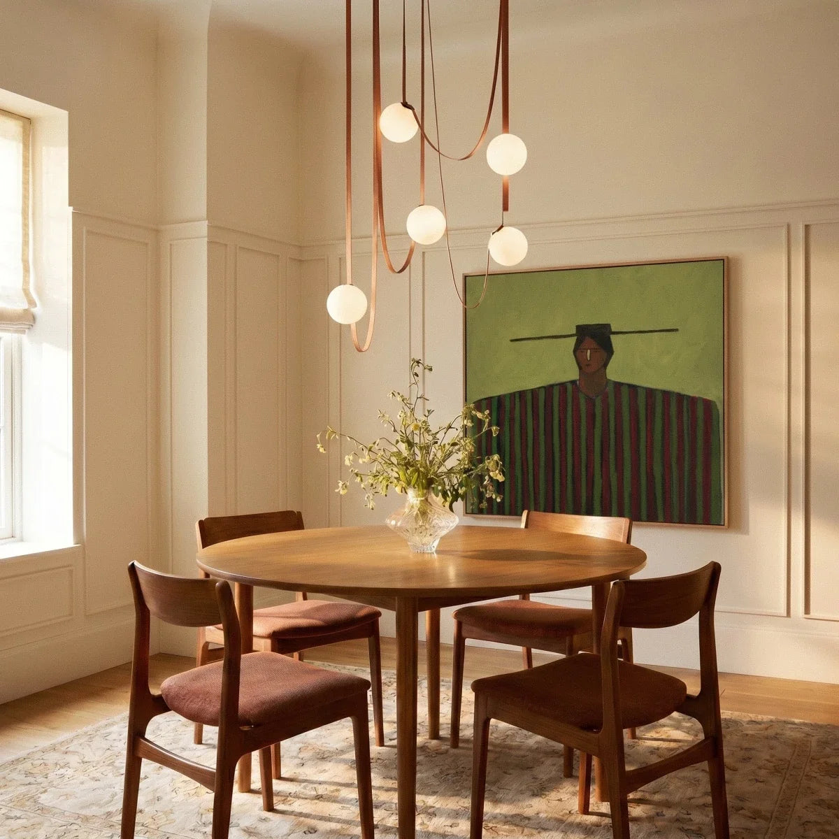 Corium Leather Glass Chandelier