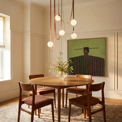 Corium Leather Glass Chandelier