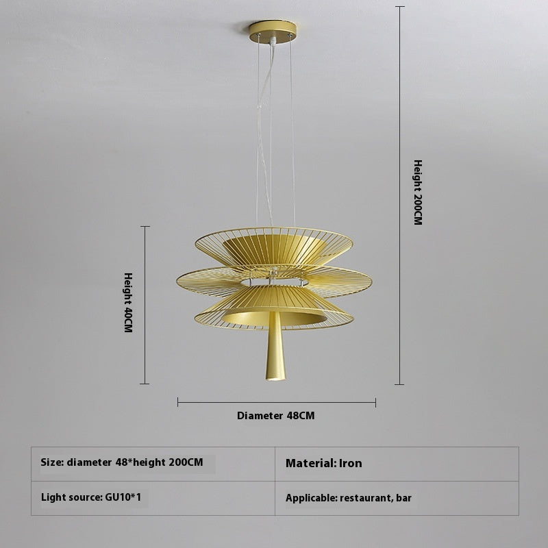 Layered Hollow Iron LED Chandelier / Black / Diameter 86CM / Warm light