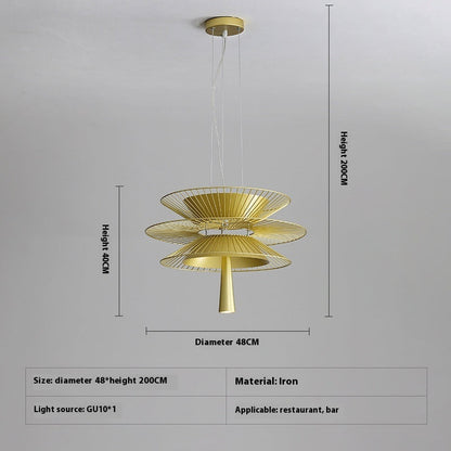 Layered Hollow Iron LED Chandelier / Black / Diameter 86CM / Warm light