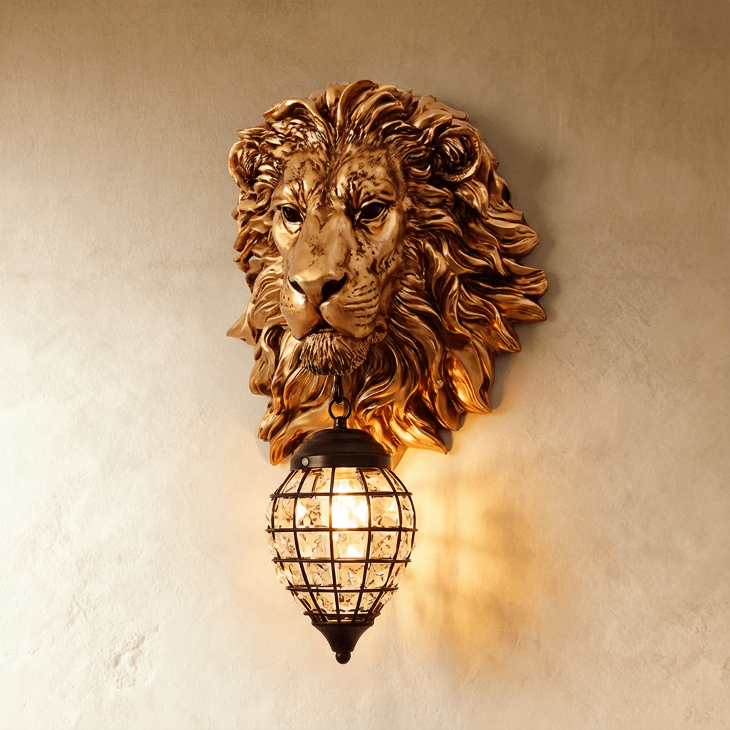 Lion Head Wall Lamp