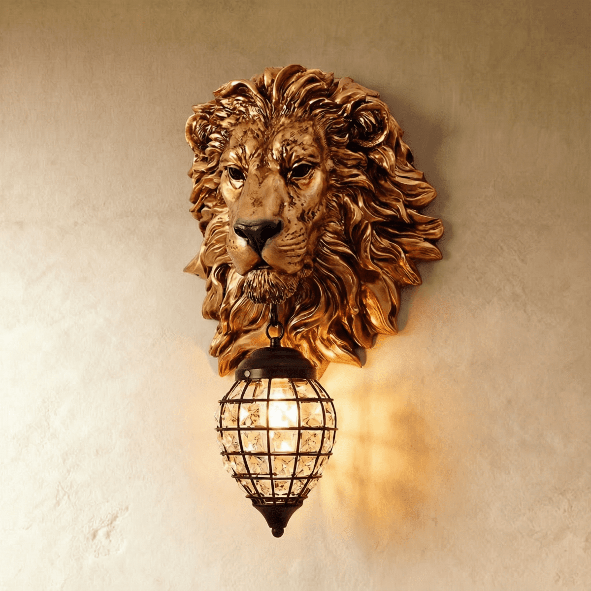 Lion Head Wall Lamp