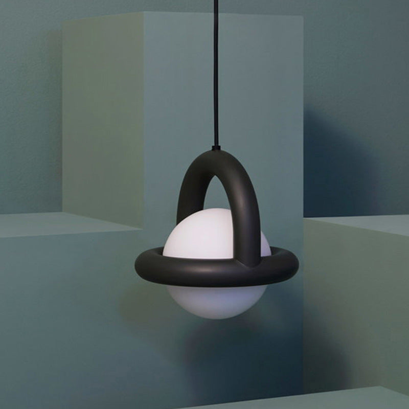 Nordic Line Bedside Pendant Light / Matte Black Warm Light