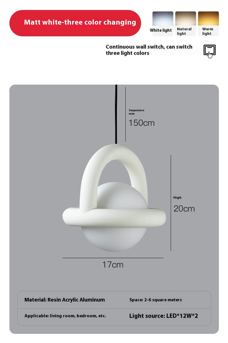 Nordic Line Bedside Pendant Light / Green tri color dimming