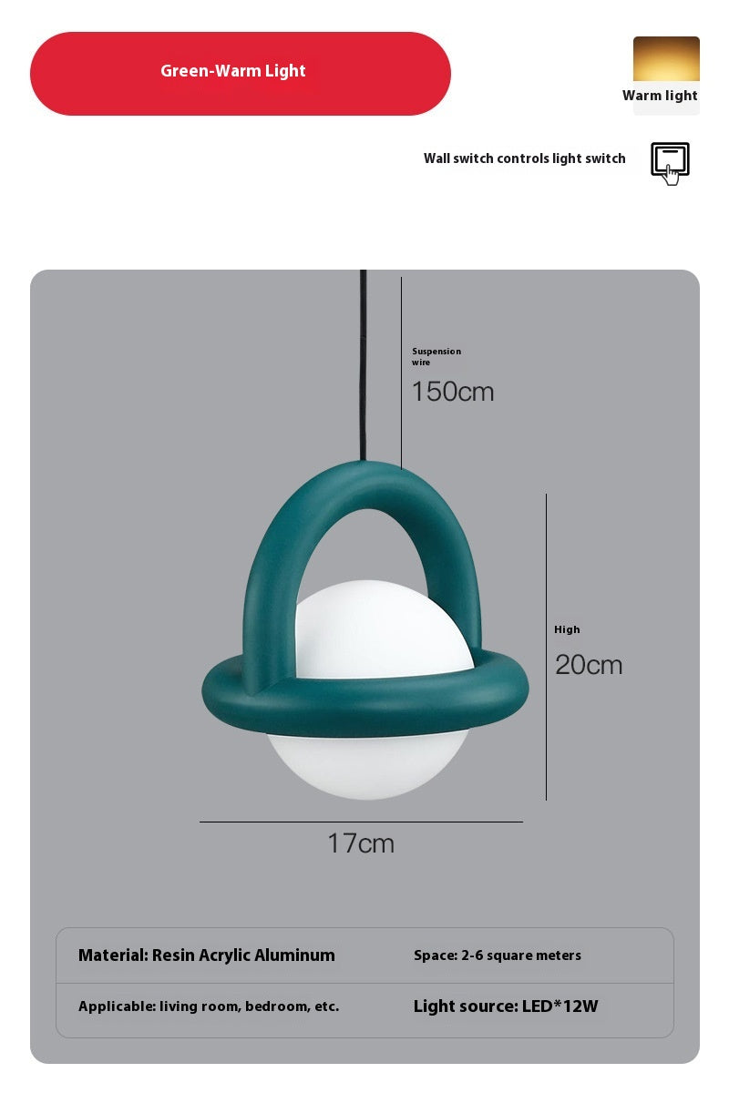 Nordic Line Bedside Pendant Light / Matte Gray Warm Light