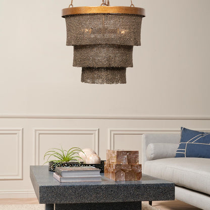 Oval Gold or Silver Chandelier / Black / Silver