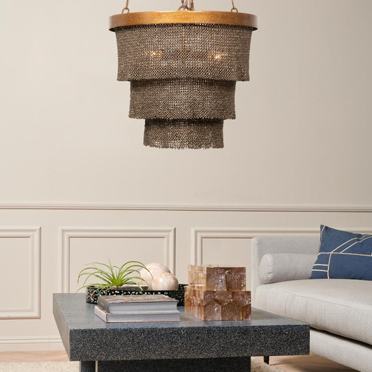 Oval Gold or Silver Chandelier / Black / Silver