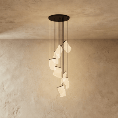 Sheets Chandelier (Round Ceiling Mount)