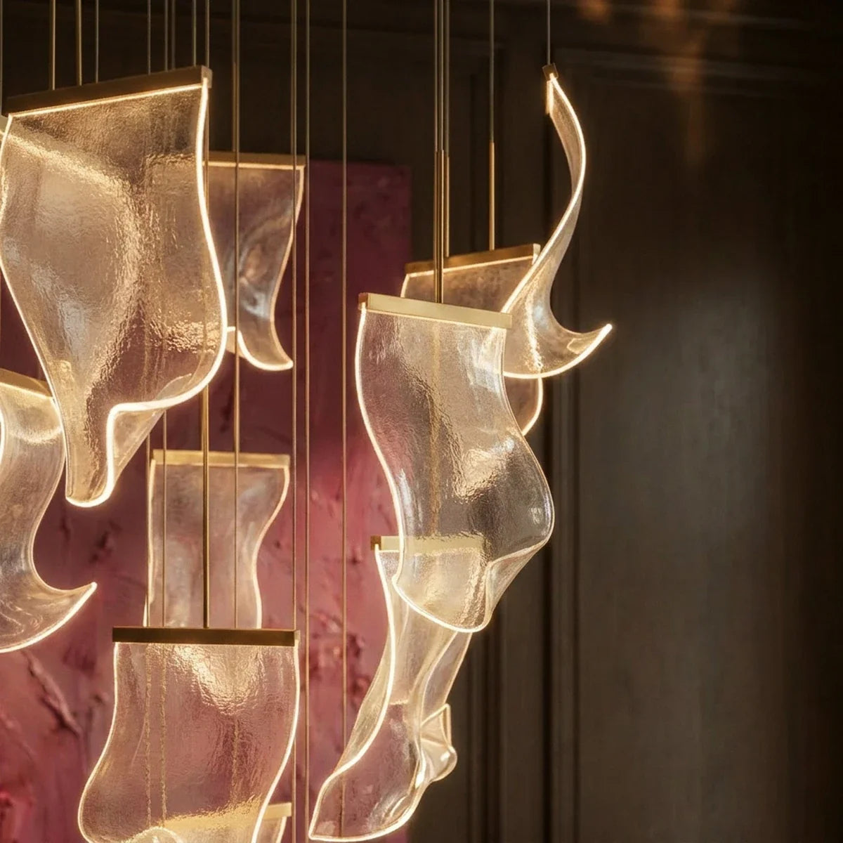 Sheets Chandelier (Round Ceiling Mount)
