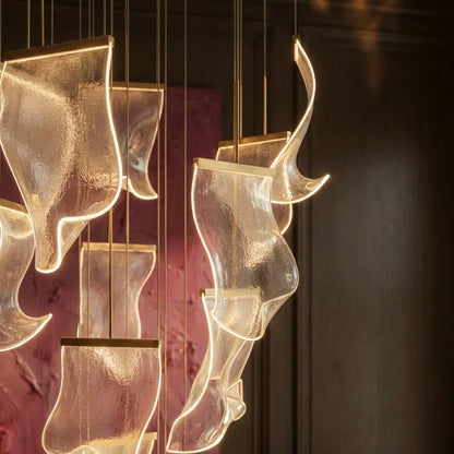 Sheets Chandelier (Round Ceiling Mount)