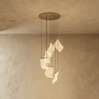 Sheets Chandelier (Round Ceiling Mount)