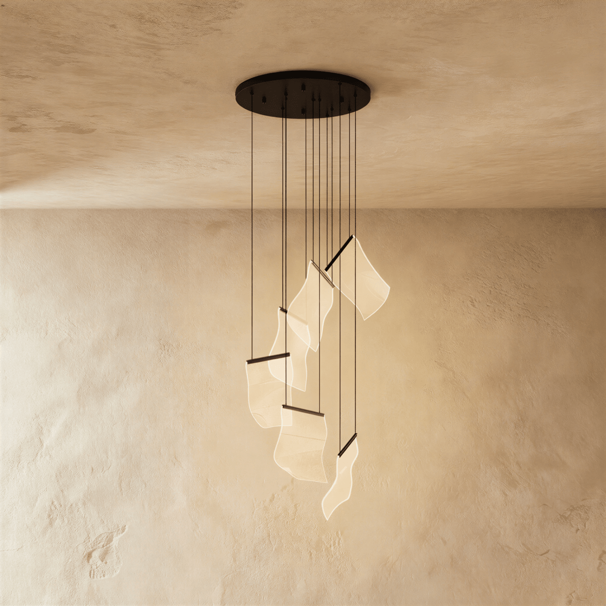 Sheets Chandelier (Round Ceiling Mount)