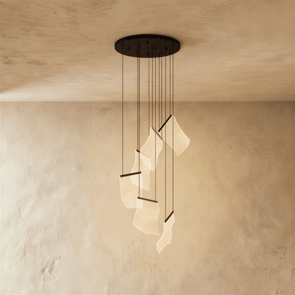 Sheets Chandelier (Round Ceiling Mount)