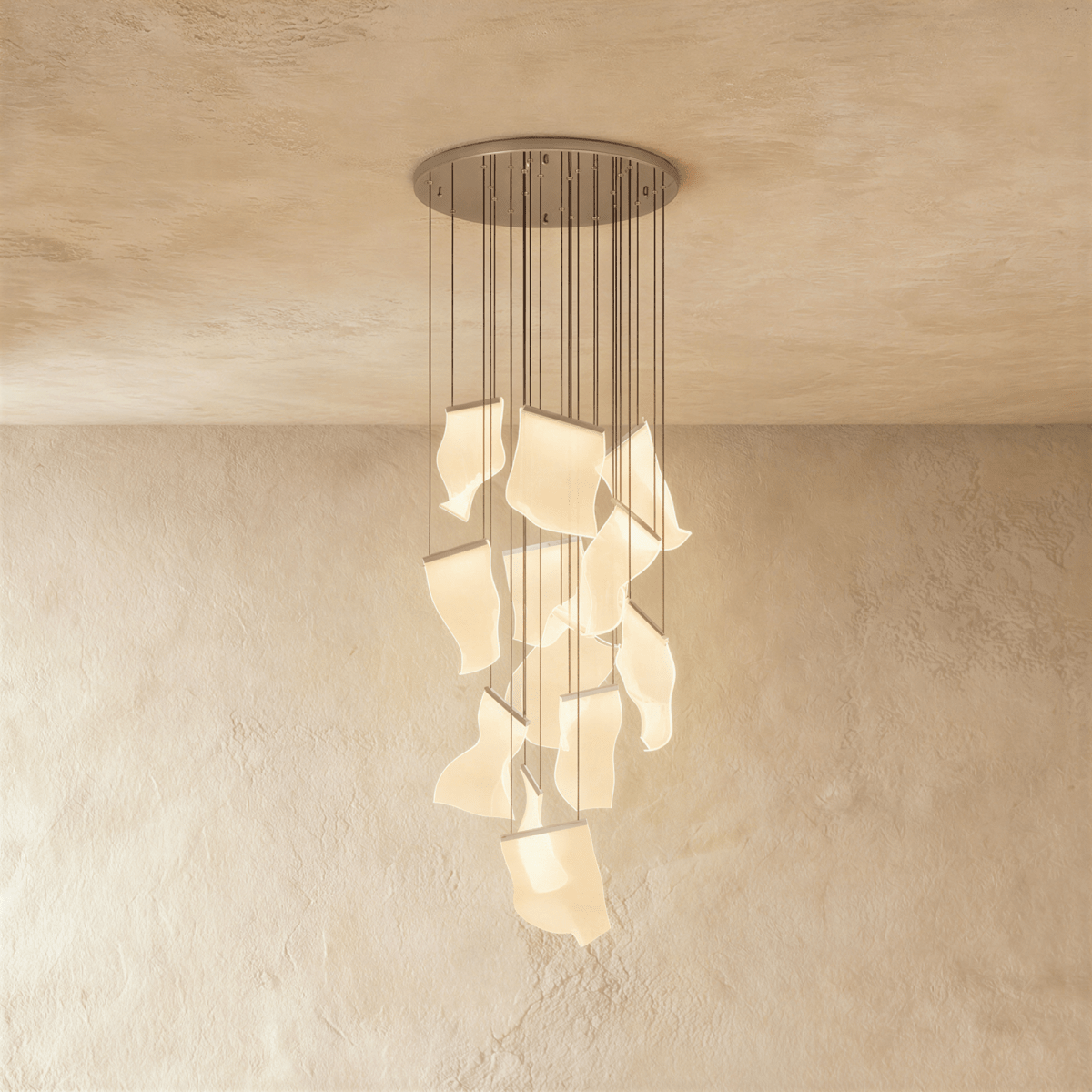 Sheets Chandelier (Round Ceiling Mount)