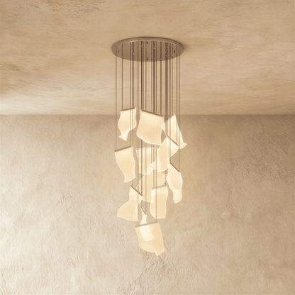 Sheets Chandelier (Round Ceiling Mount)