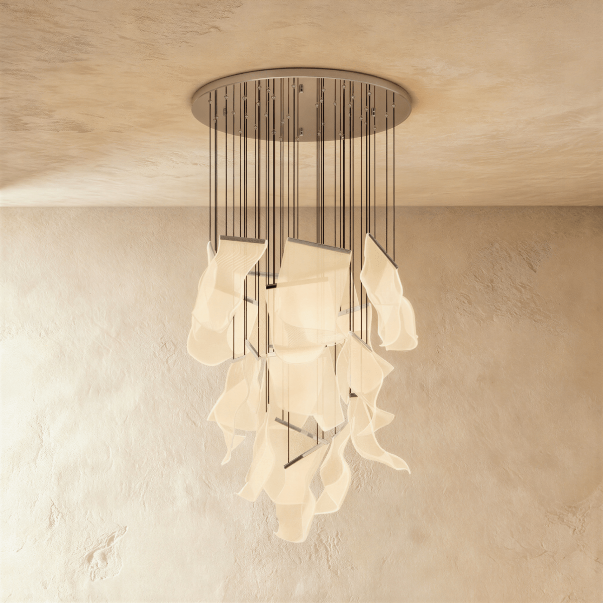 Sheets Chandelier (Round Ceiling Mount)