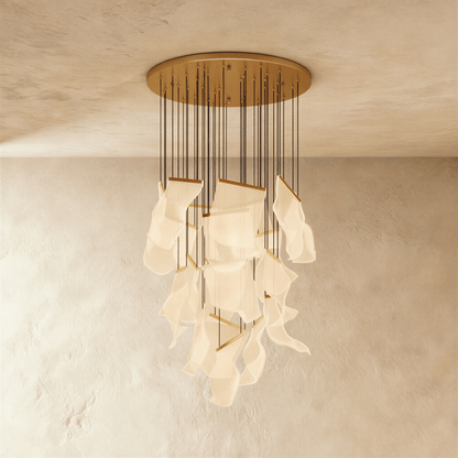 Sheets Chandelier (Round Ceiling Mount)