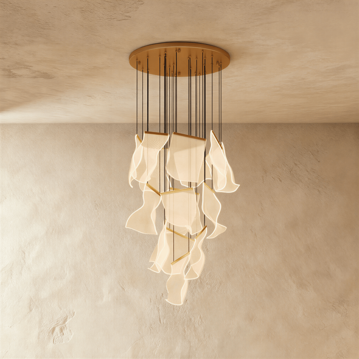 Sheets Chandelier (Round Ceiling Mount)